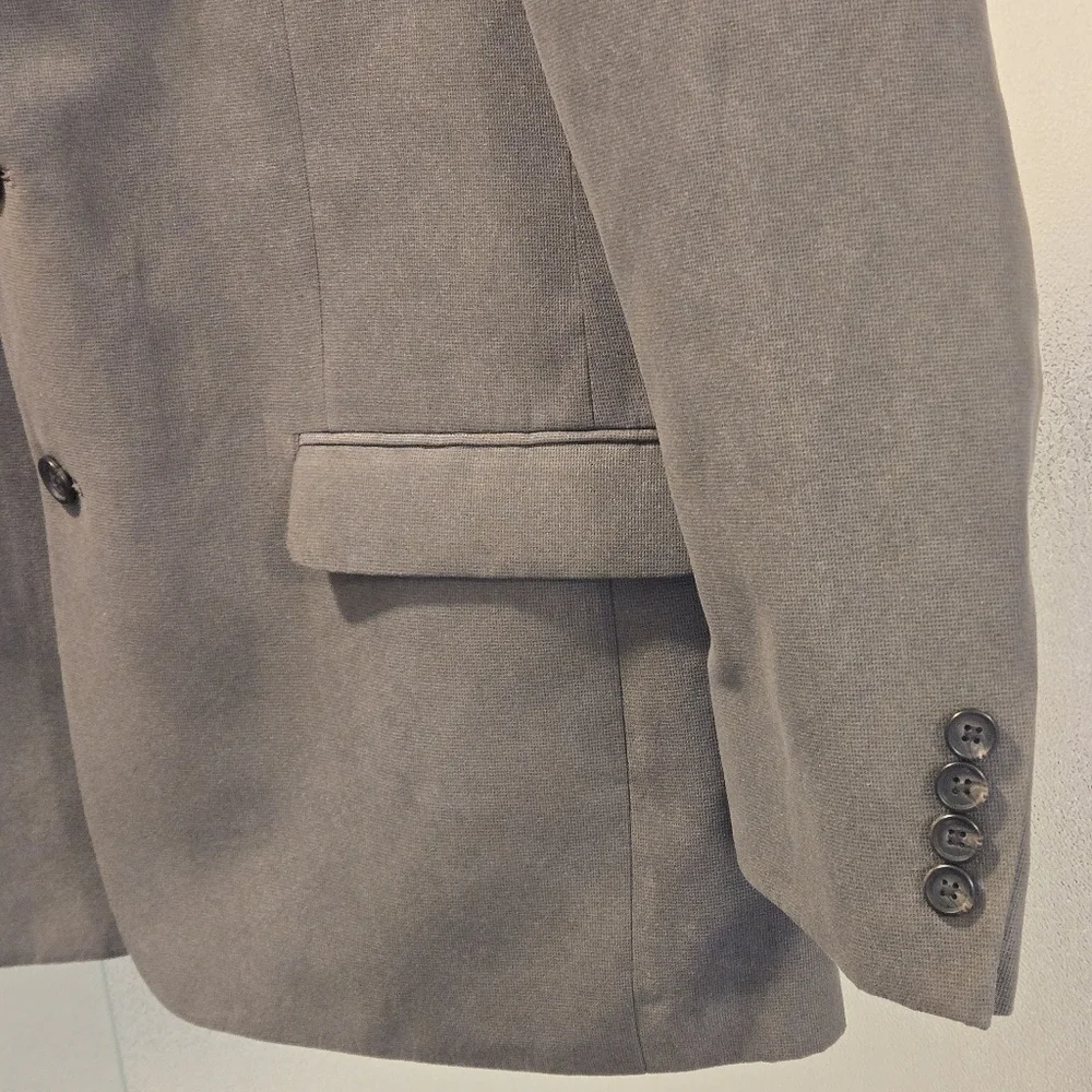 Lauren Ralph Lauren Men's 42S Gray Blazer w/ Checked Gray & Blue Lining 5 Pocket